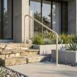 Indoor & Outdoor Powder Coated Stair Handrail  Freestanding Safety Rail - Image 2