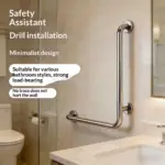 Stainless Steel L-Shaped Grab Rail – Wall Mounted Safety Support Handle - Image 3