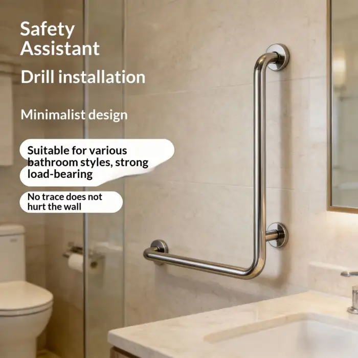 Stainless Steel L-Shaped Grab Rail - Image 3