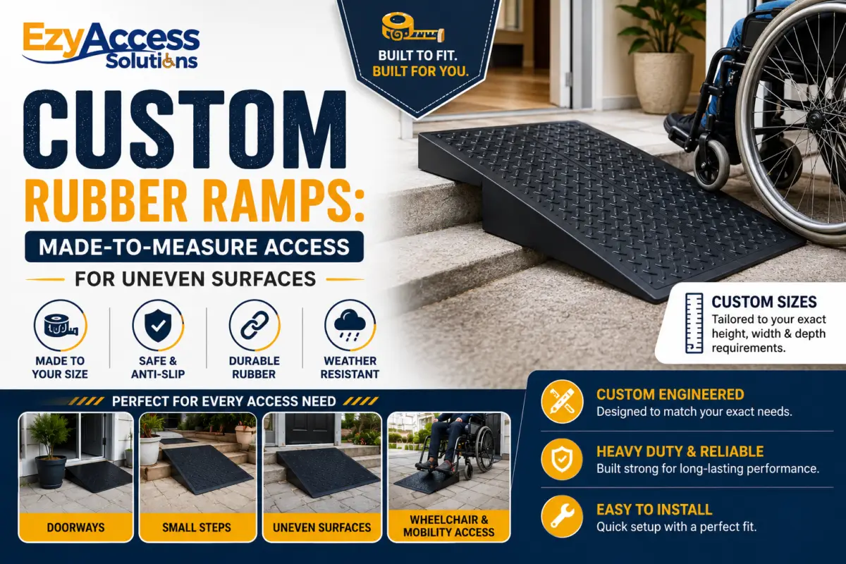 Custom rubber ramps for uneven surface access solutions