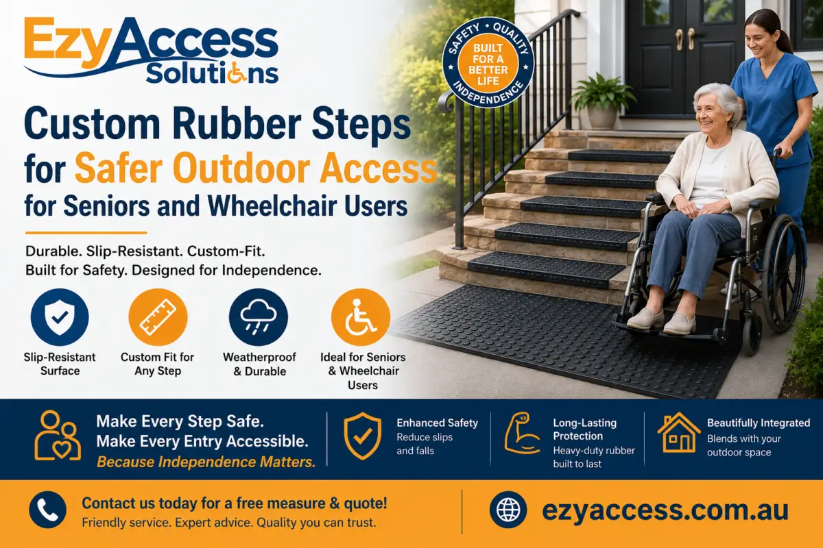 Custom rubber steps for safer outdoor access