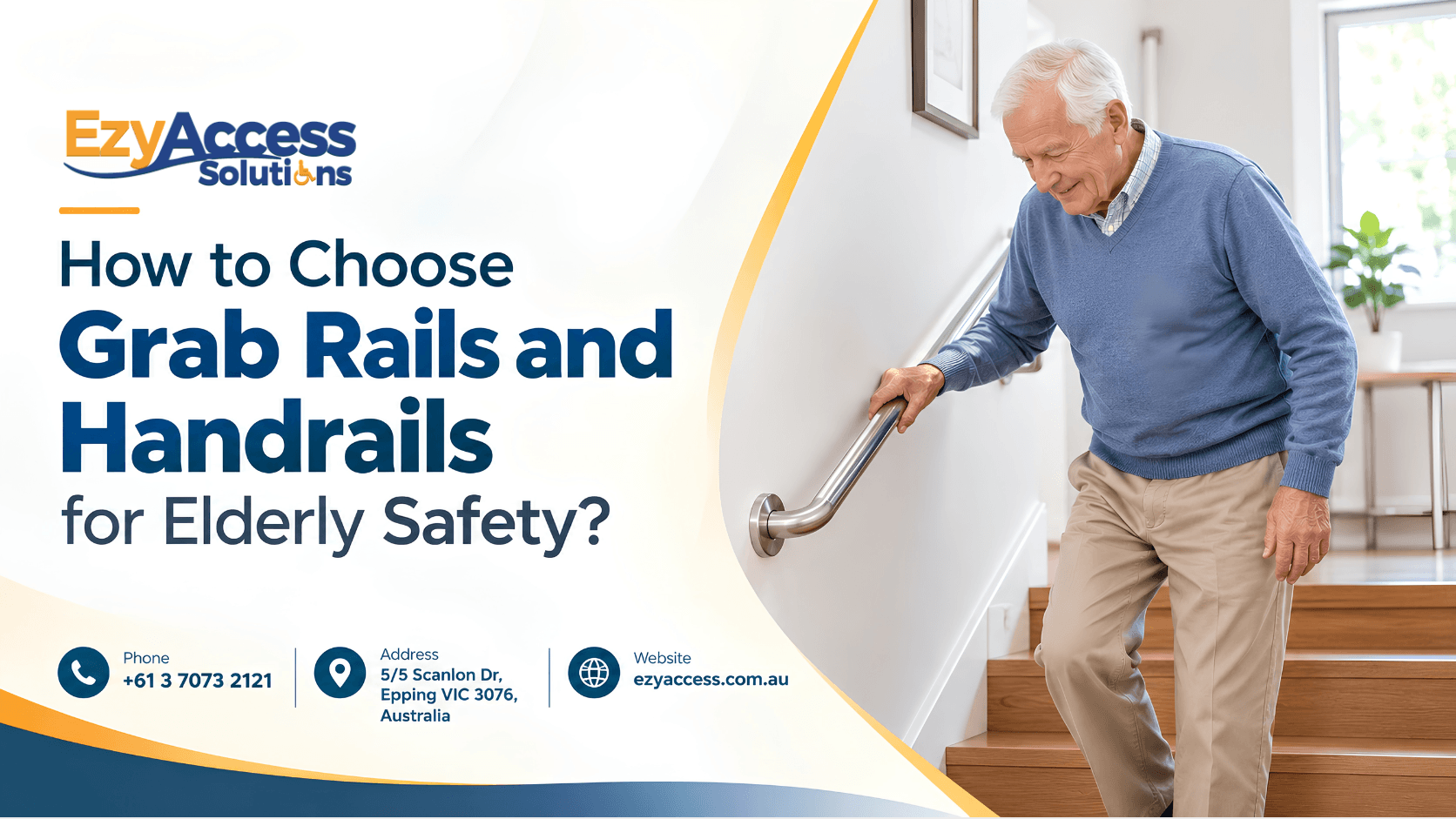 Stainless steel grab rail mounted beside a toilet to support elderly safety and fall prevention at home